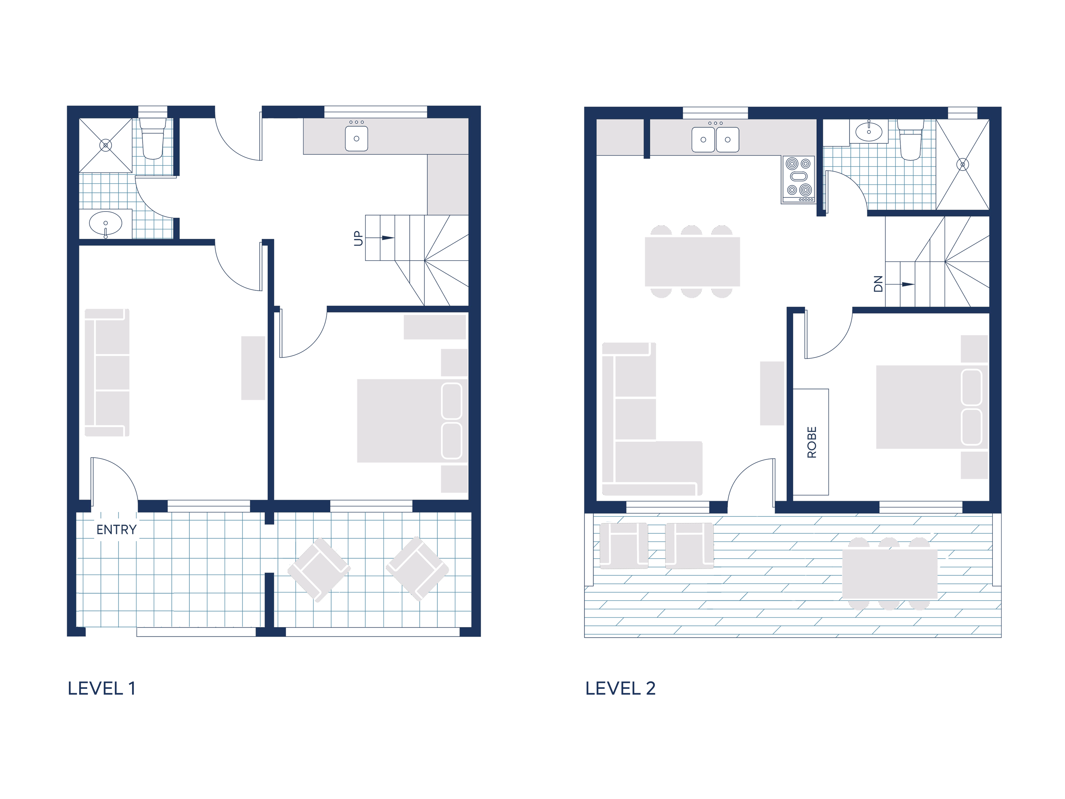 Floor plan for Villa 2 at the Beach House Shoal Bay