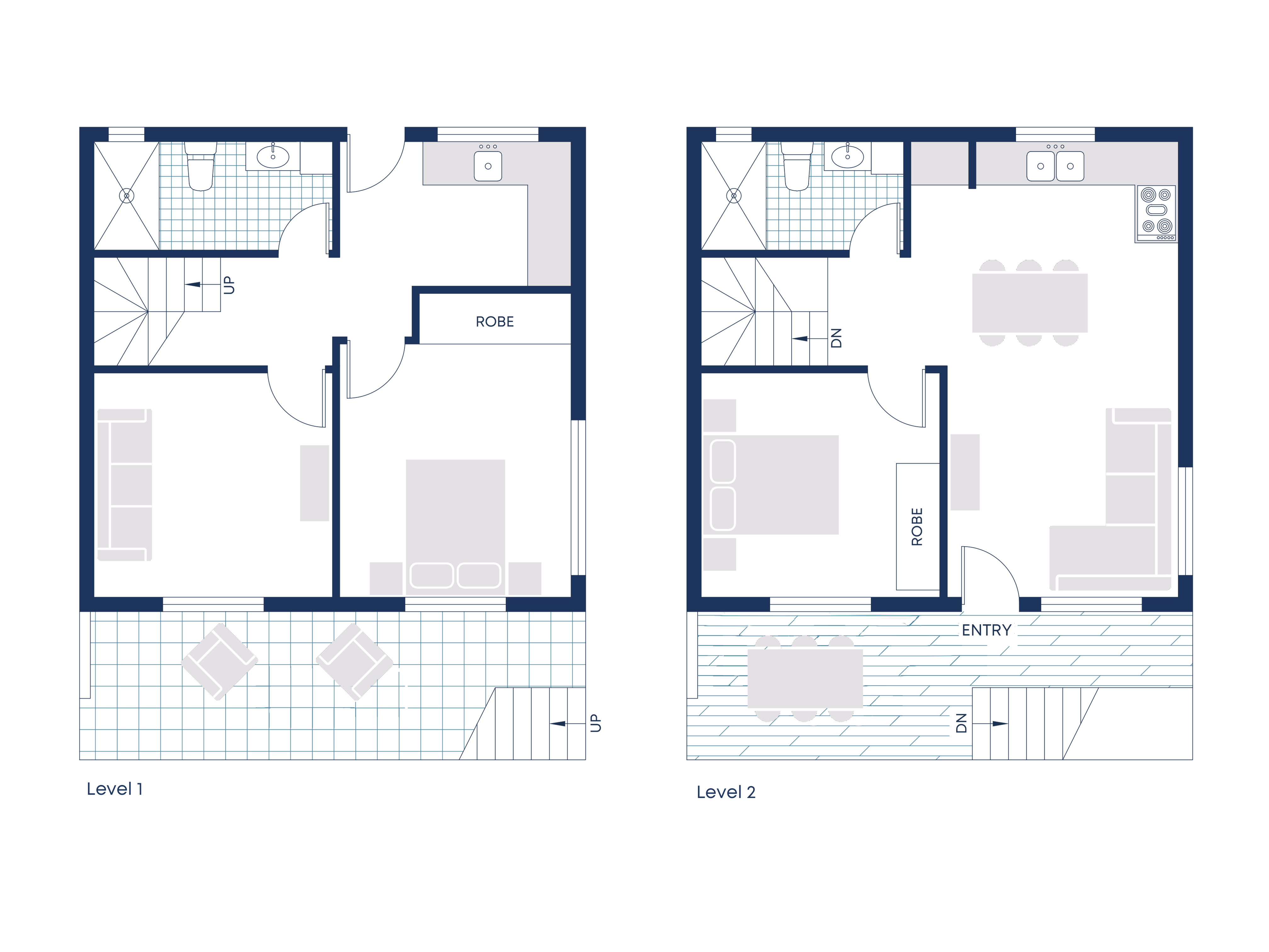 Floor plan for Villa 3 at the Beach House Shoal Bay